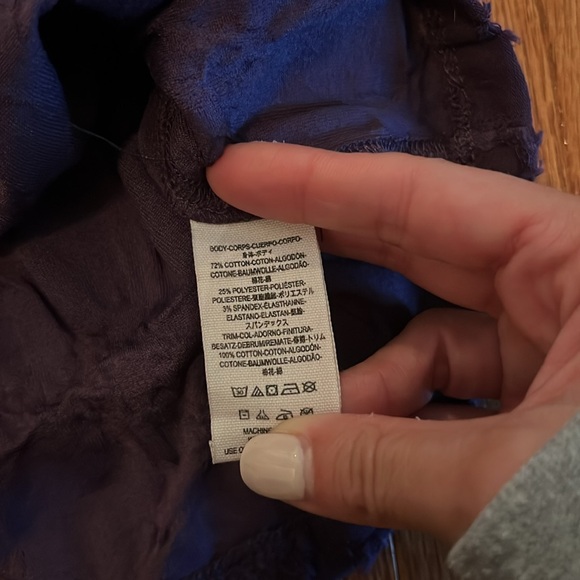 Free People Purple Off The Shoulder Lace Up Baby Doll Blouse Women’s Size Medium - Picture 5 of 7